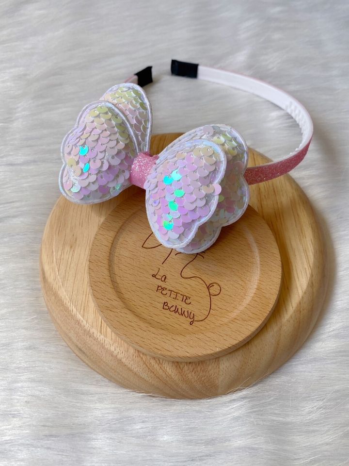 sequin puffy ribbon headband