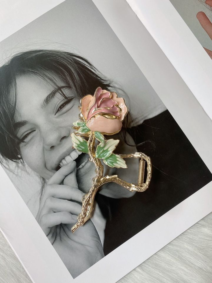 vintage rose claw clip (11cm)