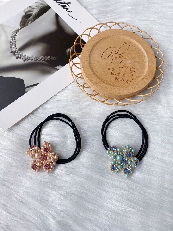 premium pearl mix K9 crystal hair tie