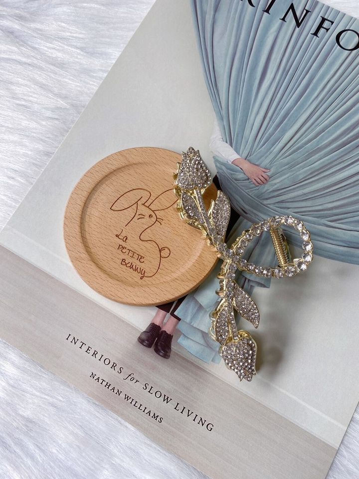 crystal tulip claw clip (12cm)