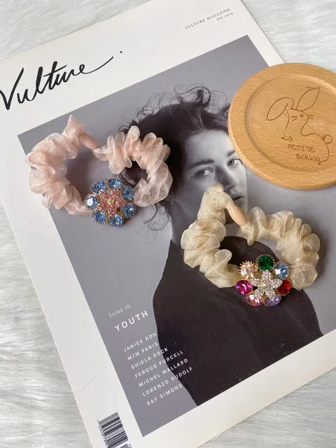premium K9 crystal mesh scrunchy