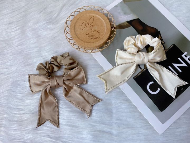 premium crystal ribbon scrunchy