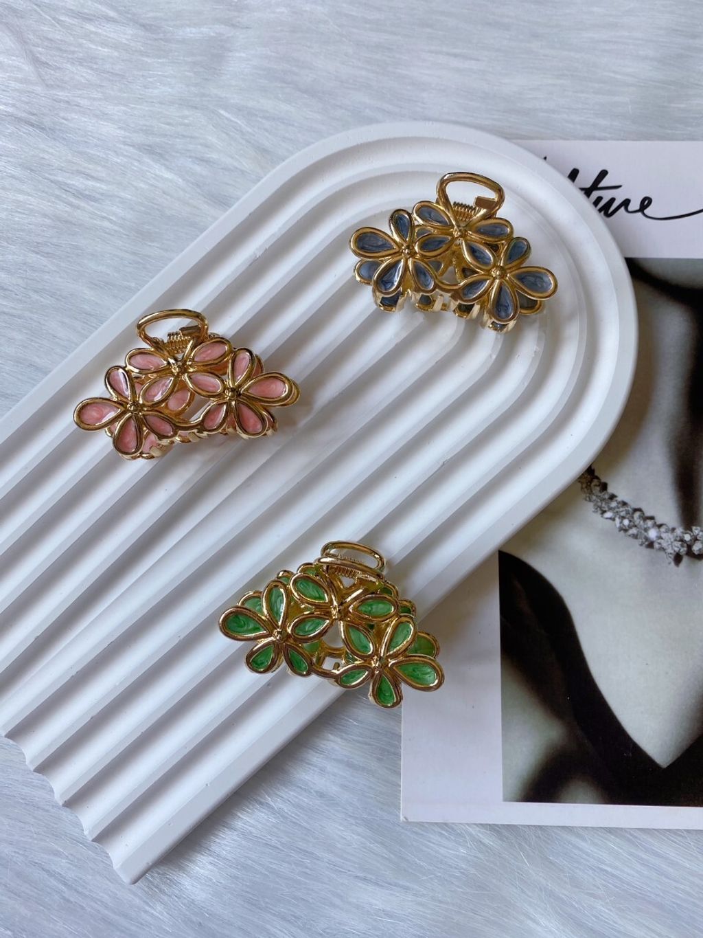 oil drop flower claw clip (4.5cm)