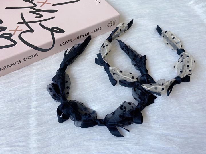 korean style polka dot headband