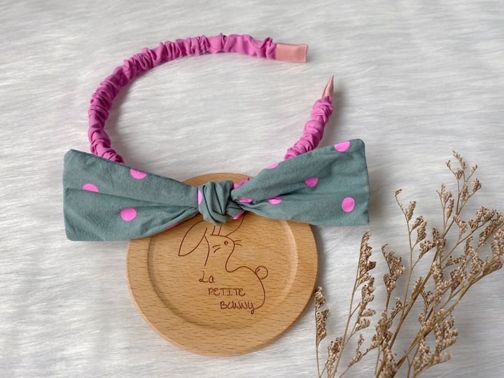 wired polka dot ribbon headband