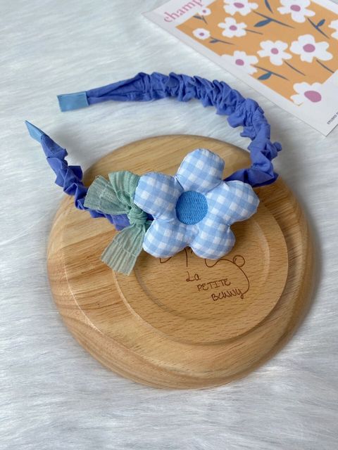 korean style puffy flower headband