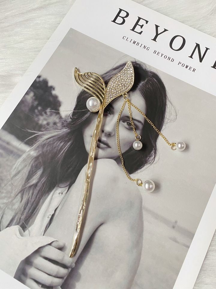 mermaid tail hair bun stick