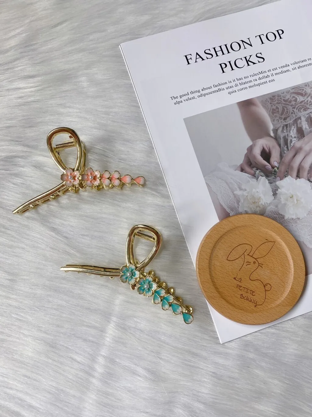 oil drop flower claw clip (11cm)
