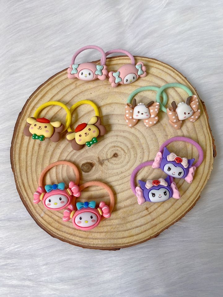 sanrio family candy theme hair tie (bundle set of 5pairs)