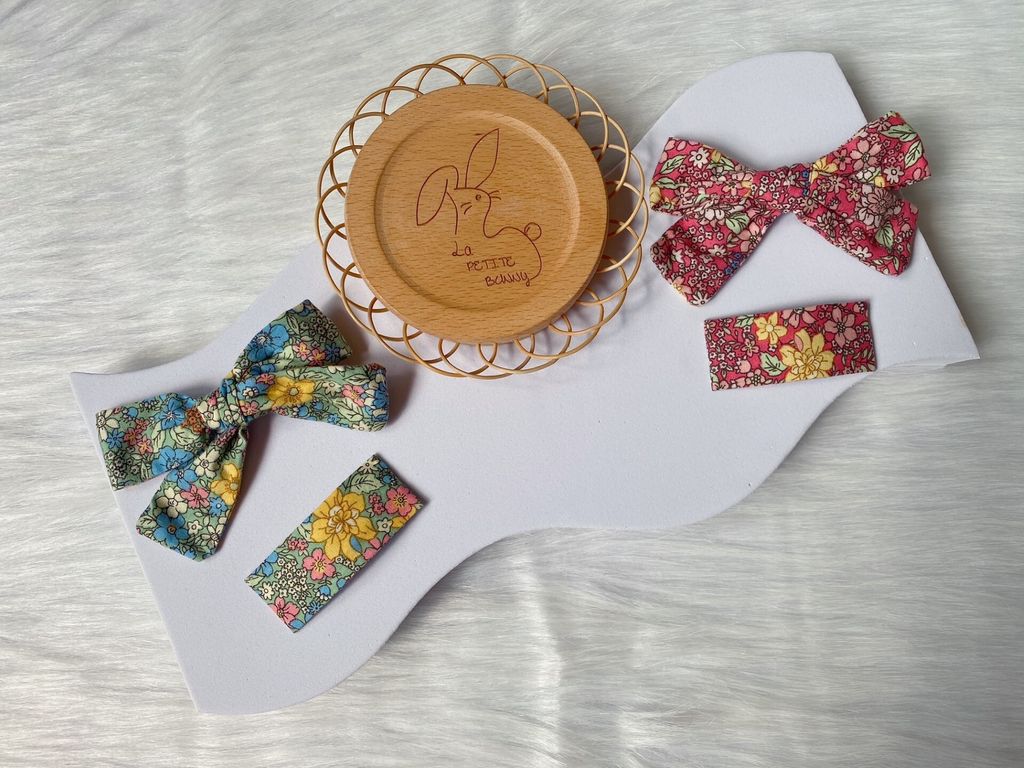 floral print mix clip (2 in 1 set)