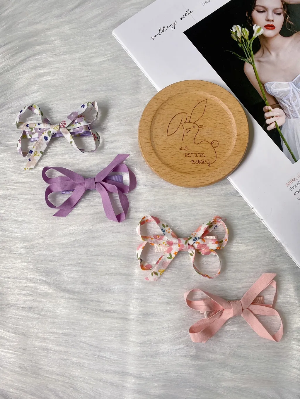 premium handmade ribbon duck clip (2 in 1 set)