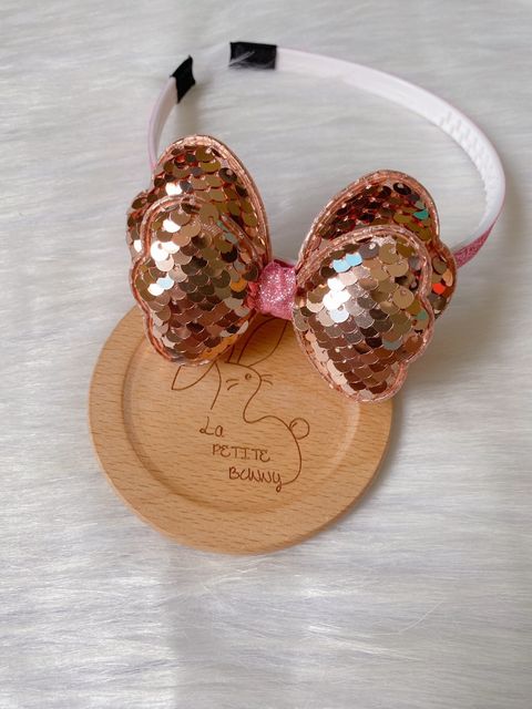 handmade puffy sequin ribbon headband