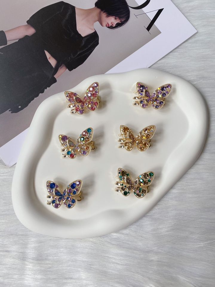 crystal butterfly clip