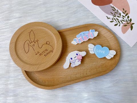 premium acrylic cinnamoroll theme duck clip (3 in 1 set)