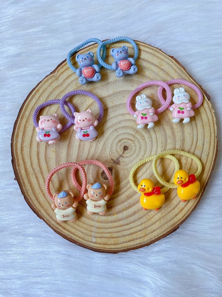 cute ornaments hair tie (bundle set of 5pairs)