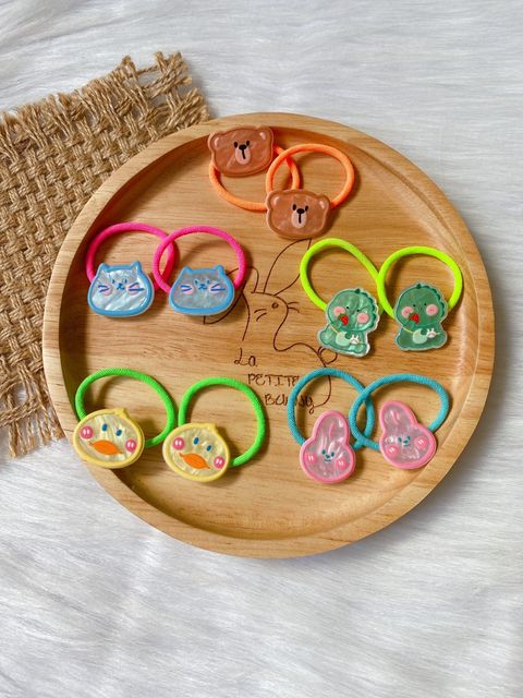 cute ornaments hair tie (bundle set of 5pairs)