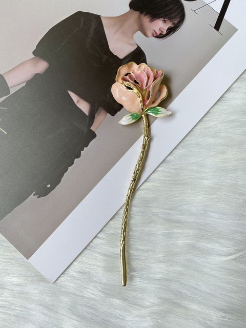 vintage rose hair bun stick