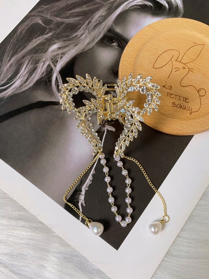 crystal ribbon claw clip (3.5cm)