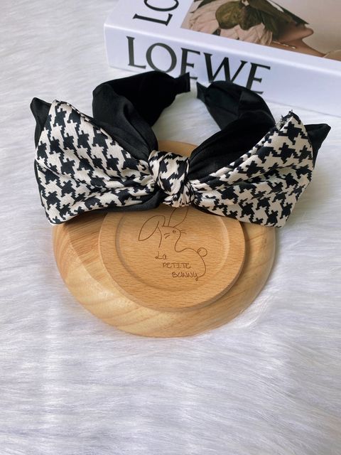 houndstooth wired ribbon headband