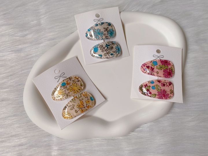 summer floral bb clip (1pair)
