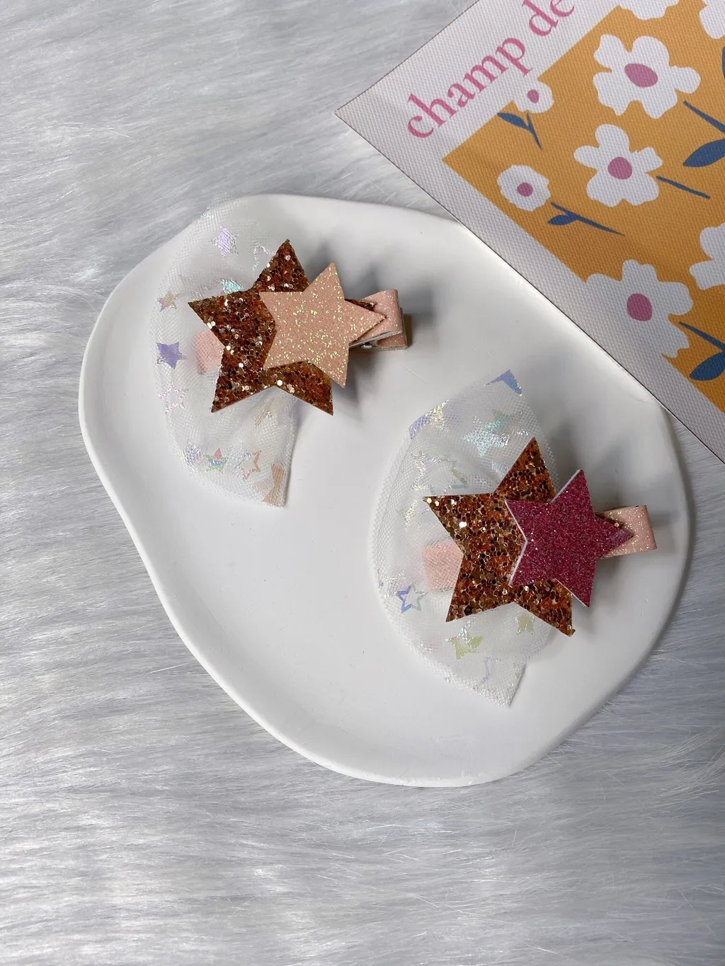 premium glitter star duck clip