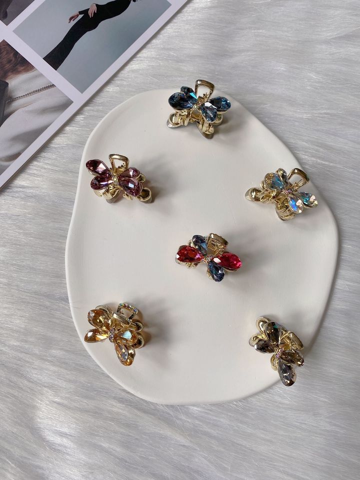 premium K9 crystal ribbon claw clip (2cm)