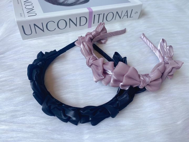 korean style shimmer ribbon headband