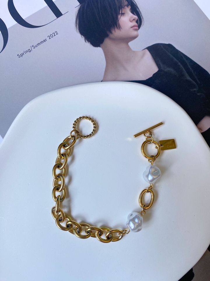 fresh water pearl dual design bracelet