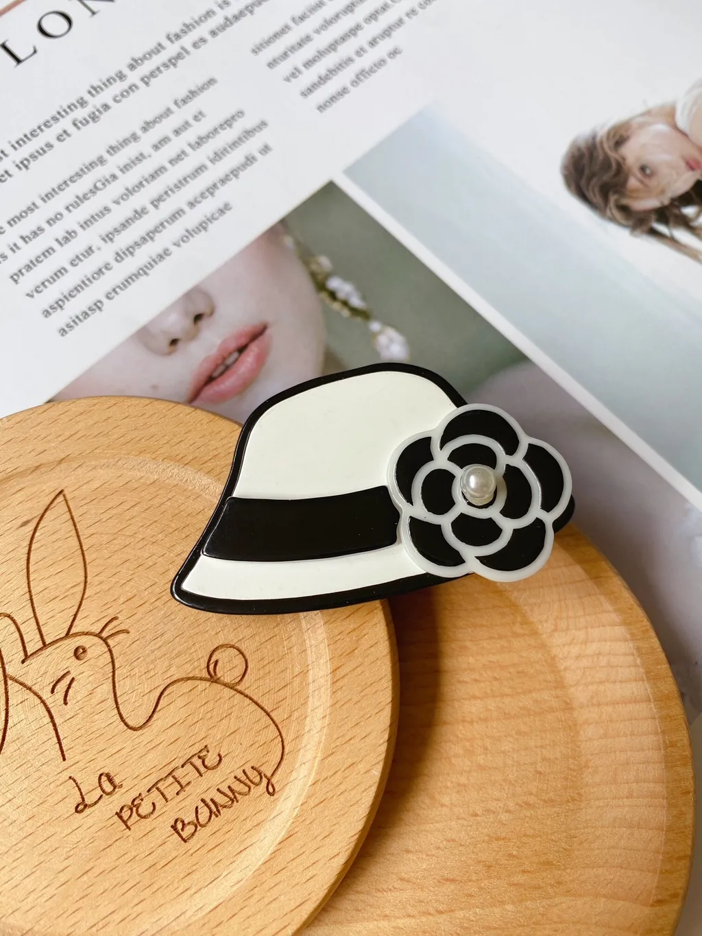 camellia flower duck clip