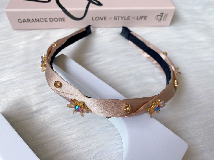 handmade crystal satin headband