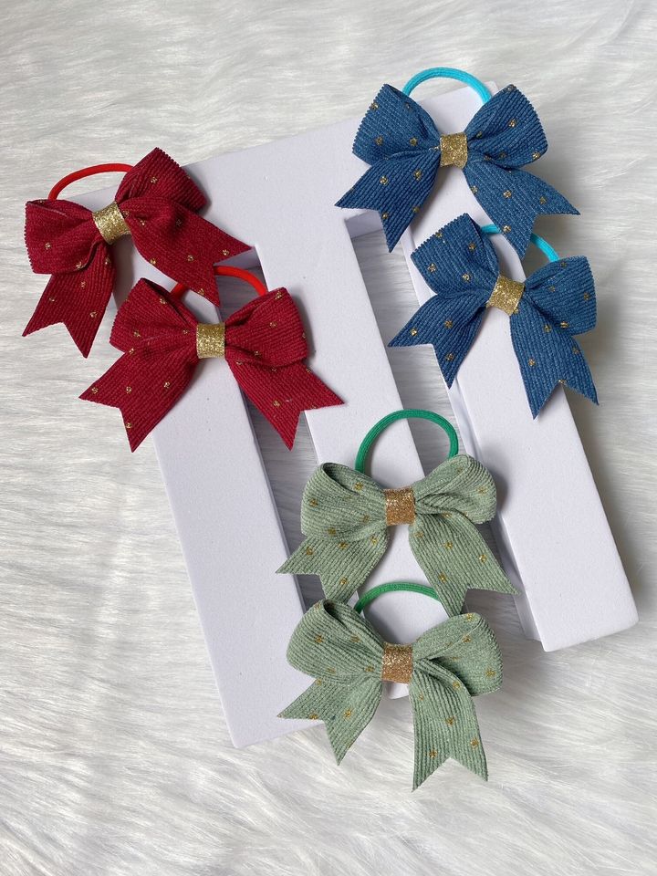 velvet ribbon hair tie (1pair)