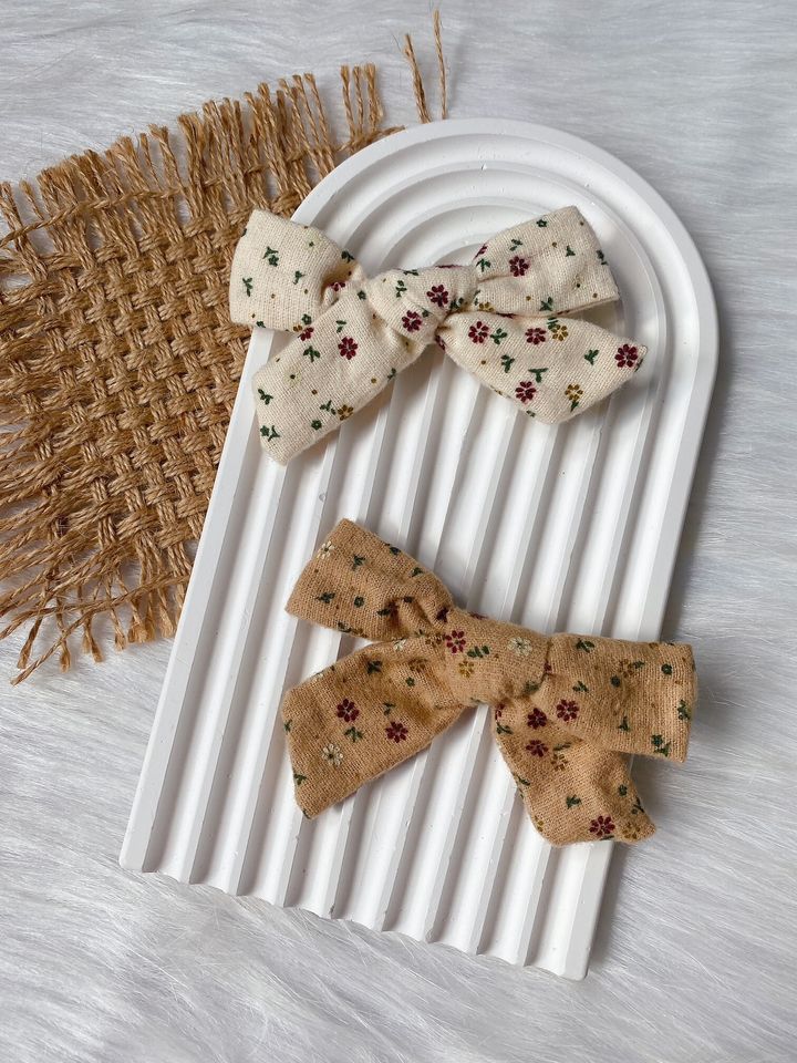 sweet floral print ribbon duck clip