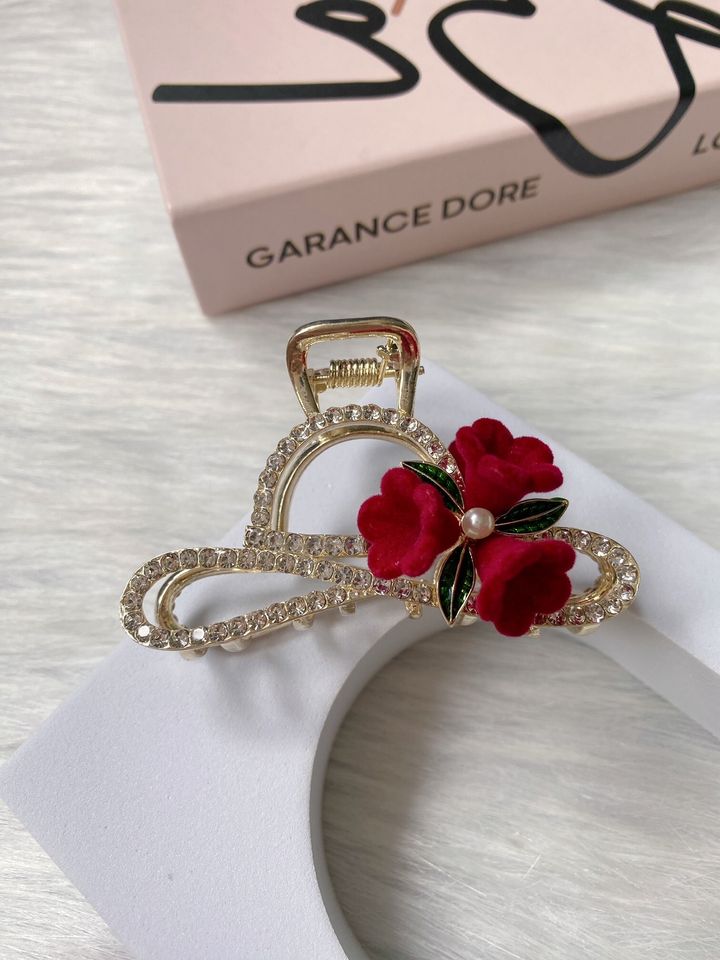 velvet flower claw clip (6.5cm)