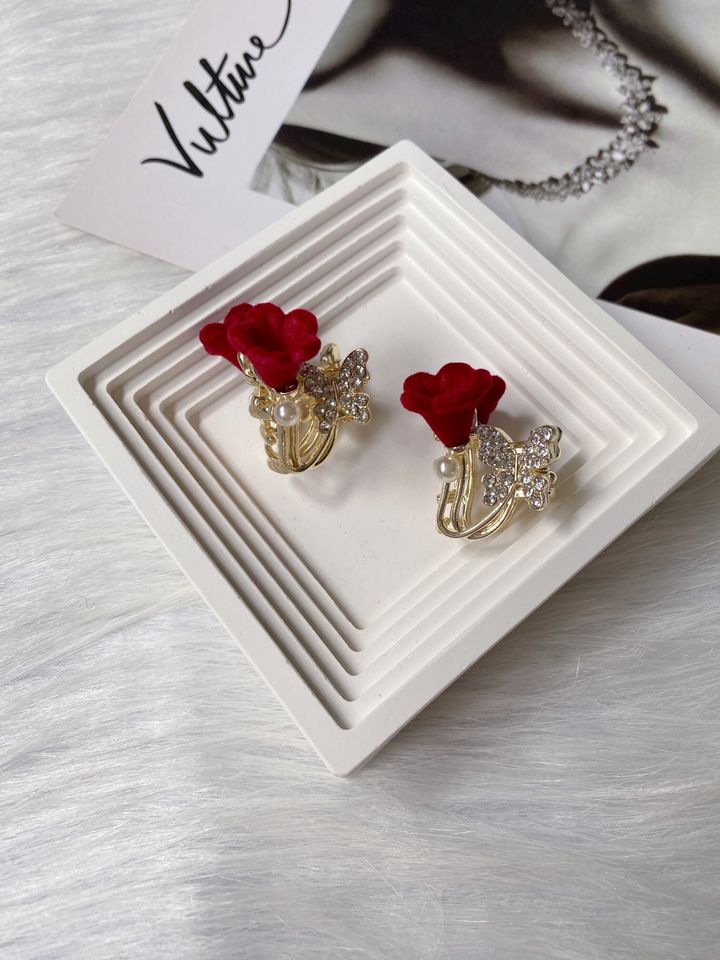 velvet flower butterfly claw clip (1.5cm)