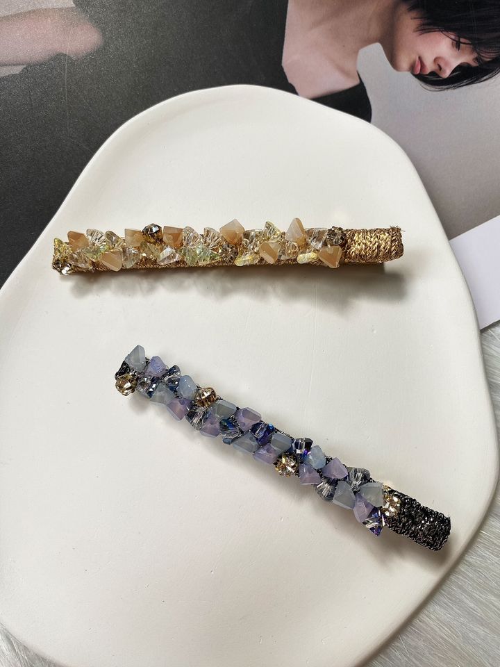 XL handmade crystal duck clip