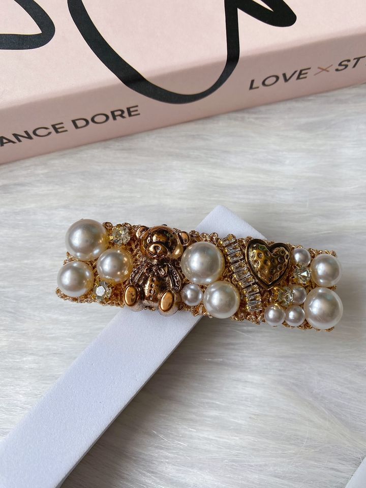 handmade vintage bear bb clip