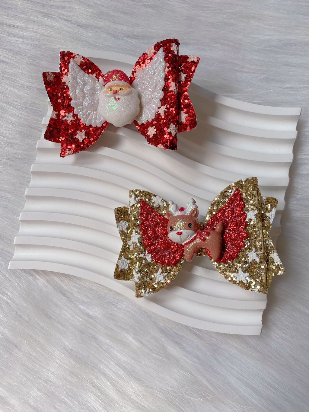 christmas theme glitter duck clip