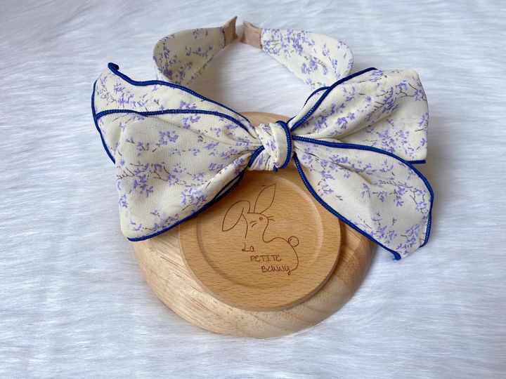 big bow floral headband