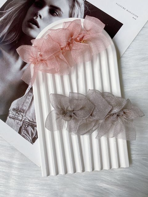 korean style organza ribbon duck clip