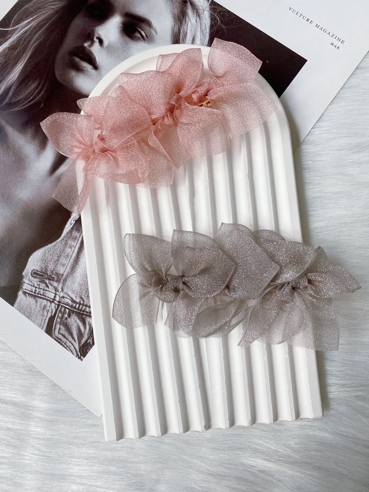 korean style organza ribbon duck clip