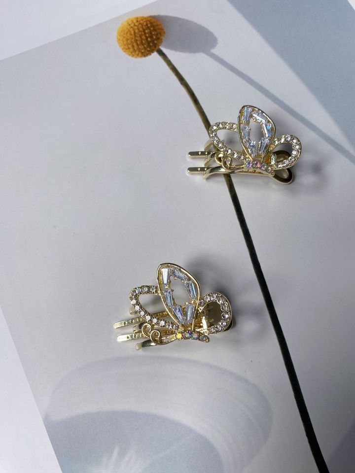 crystal butterfly clip