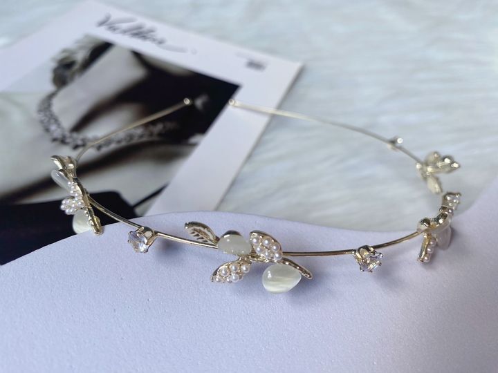 cat eye stone mix crystal headband