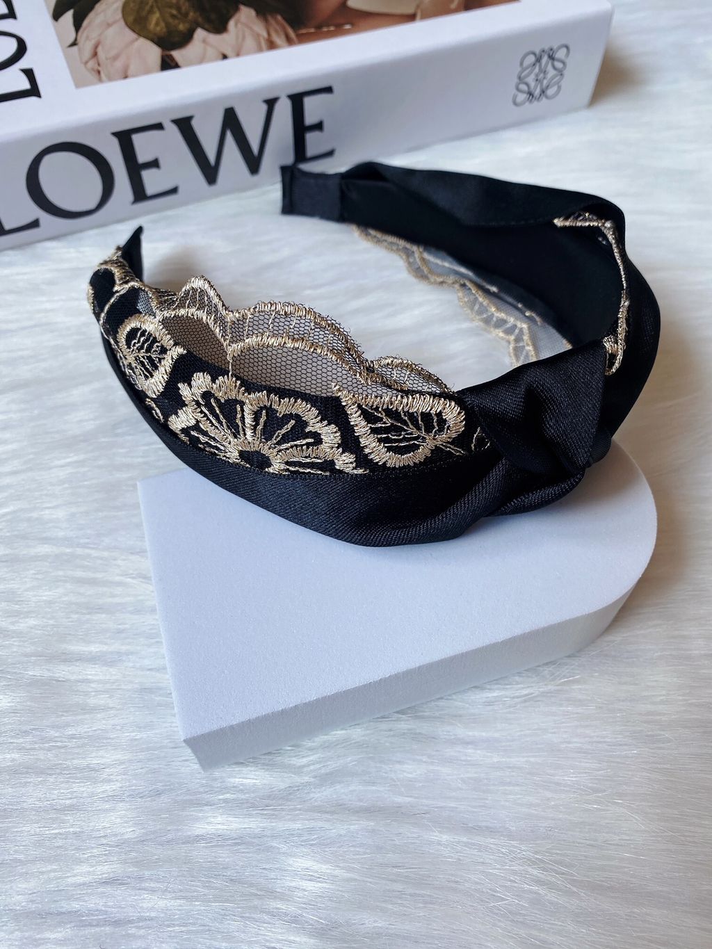 premium lace satin headband