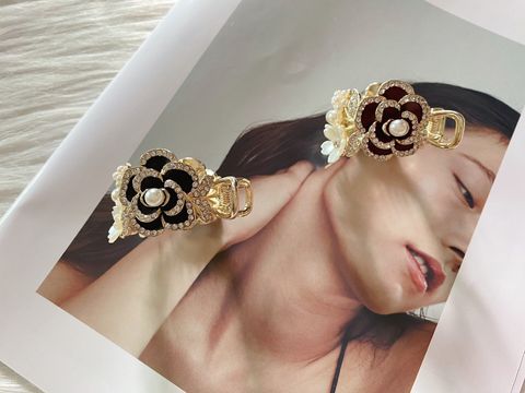 premium camellia flower ponytail clip