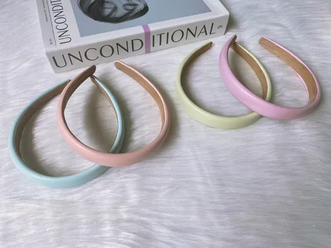 macaroon colour PU leather headband