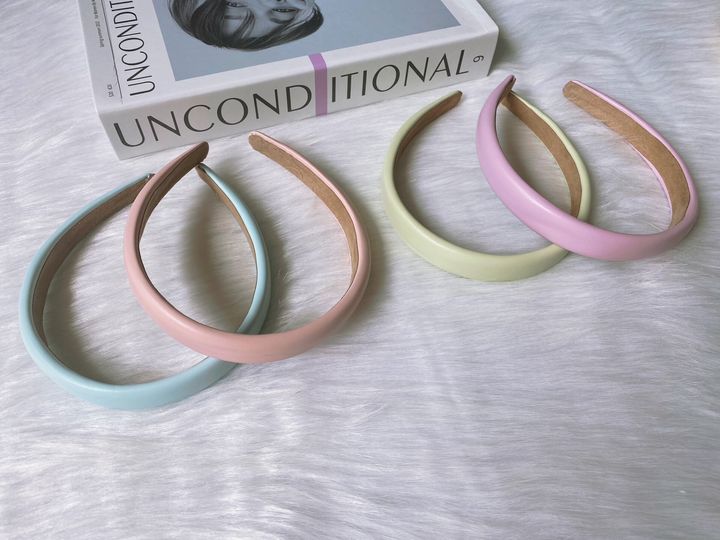 macaroon colour PU leather headband