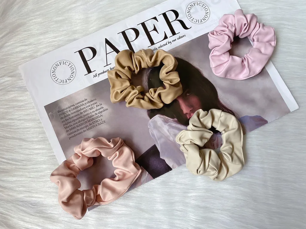 PU leather scrunchy