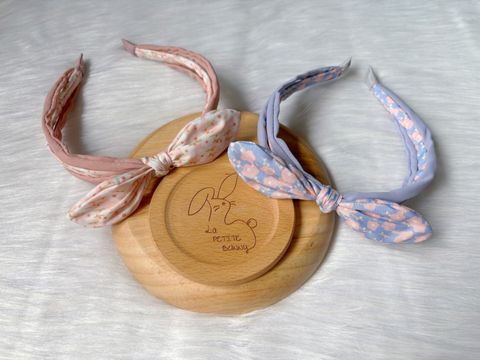 floral print headband with wired bow