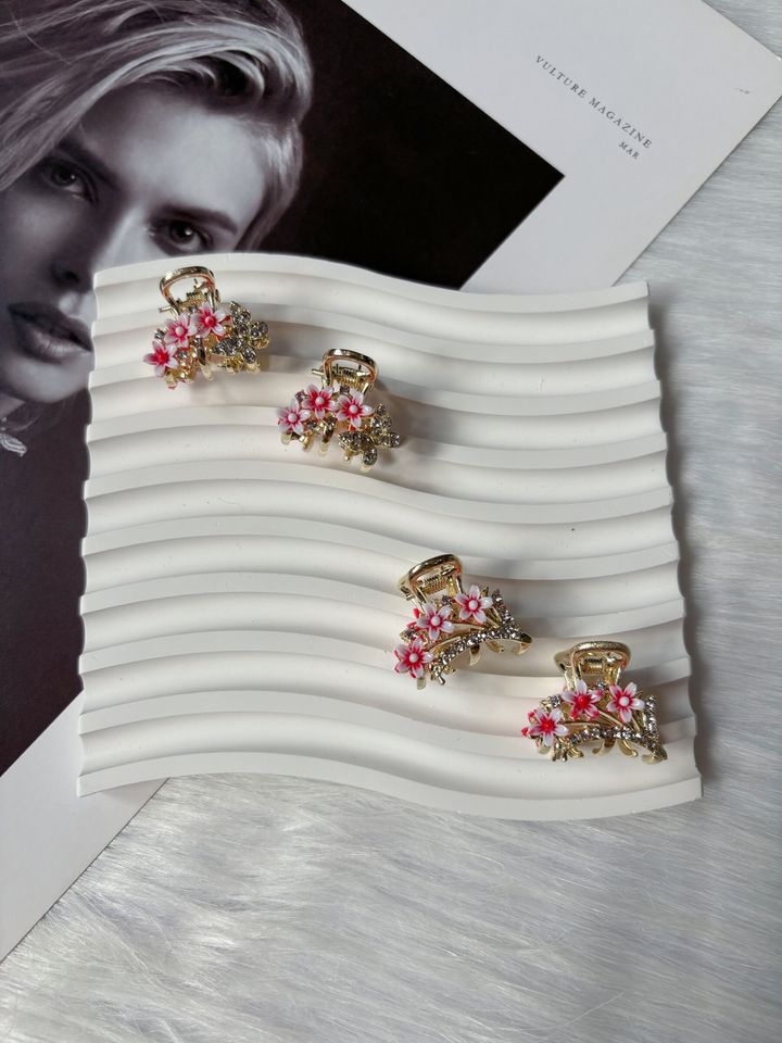flower theme claw clip (3cm) (1pair)
