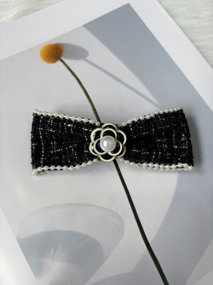camellia flower tweed spring clip (10cm)
